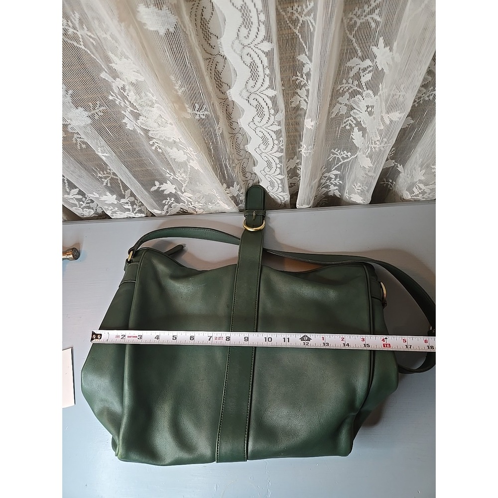 Vintage COACH Forest Green Leather, XL Studio Shoulder Tote Bag, 4081 90s USA - Picture 14 of 15